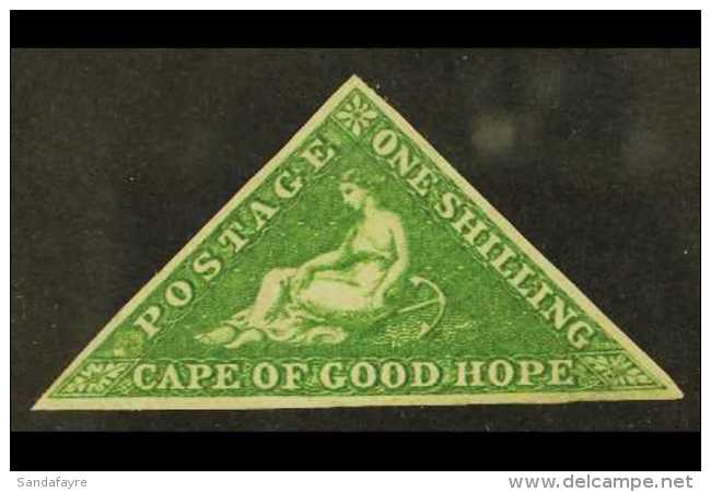 CAPE OF GOOD HOPE 1855-63 1s Bright Yellow Green, SG 8, Superb Unused (regummed) Example With 3 Neat Margins And... - Ohne Zuordnung