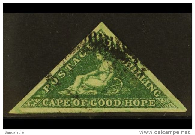 CAPE 1855-63 1s Deep Dark Green Triangular, SG 8b, Used Example With Full Large Margins All Around, Nice Deep... - Ohne Zuordnung