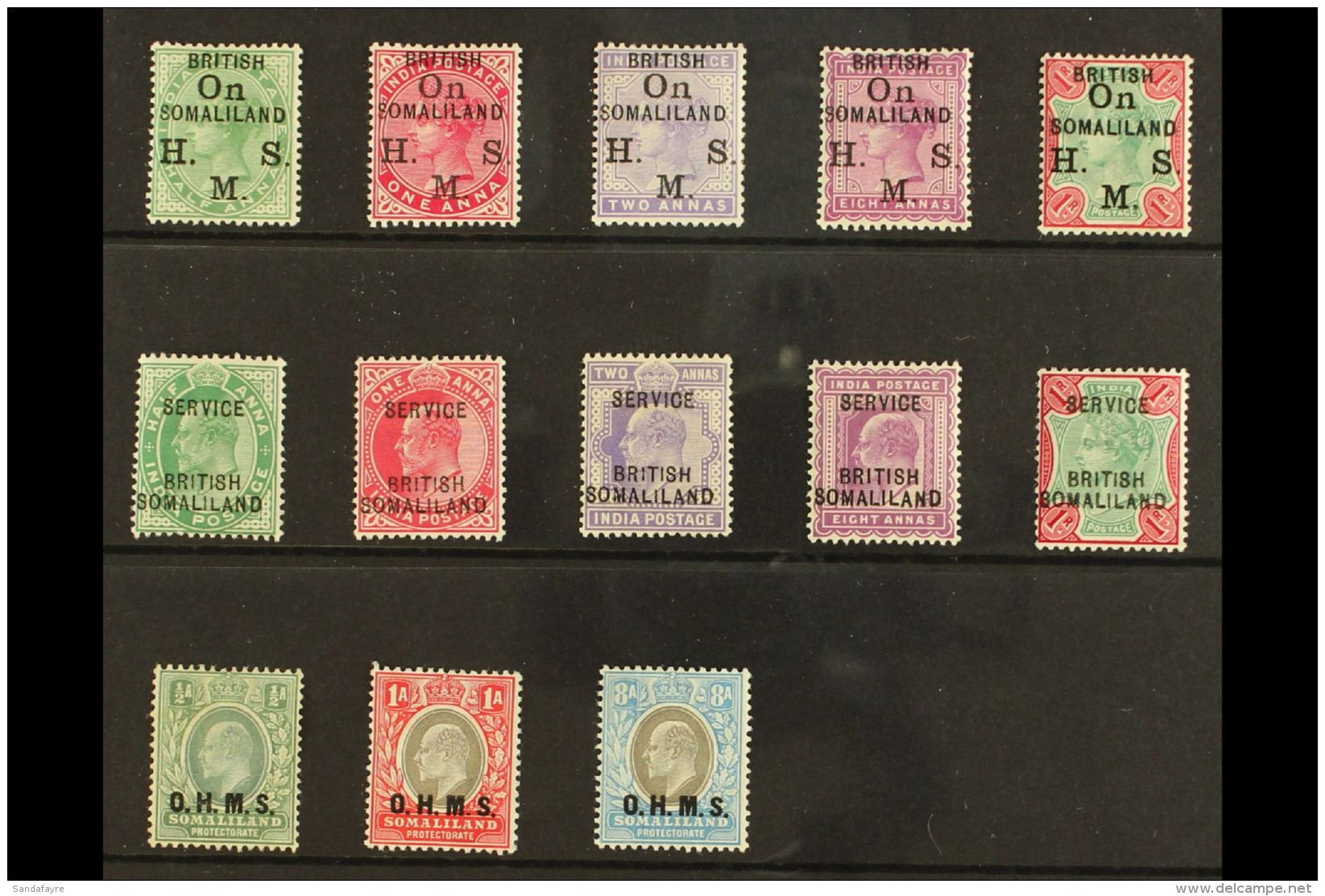 OFFICIALS Fine Fresh Mint All Different Group Comprising 1903 (1 June) Set (SG O1/5); 1903 Unissued Set (SG... - Somaliland (Protectorate ...-1959)
