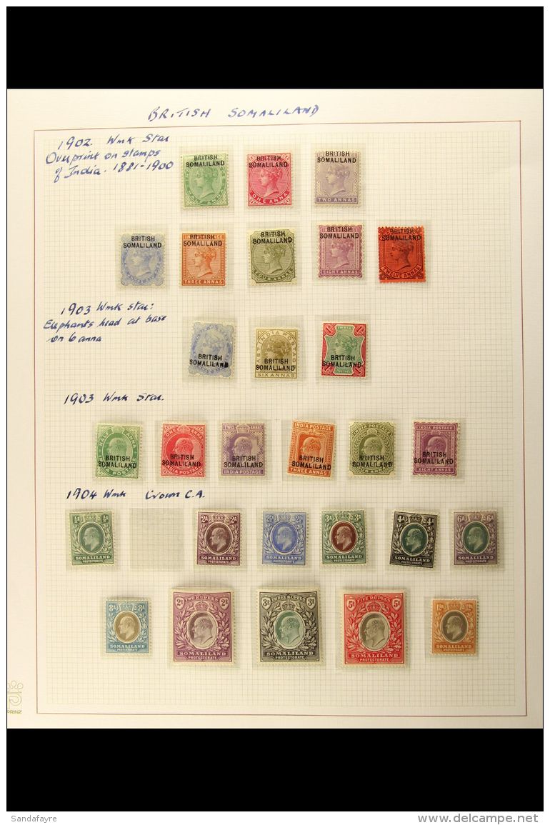 1903 TO 1953 FINE MINT COLLECTION On Several Album Pages, Plenty Of Early Overprints To 12a &amp; 1r Vals, 1904... - Somaliland (Herrschaft ...-1959)