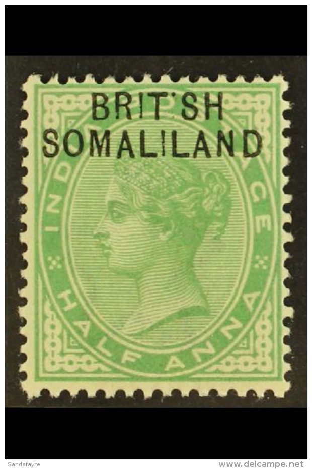 1903 &frac12;a Yellow Green, Ovptd, Variety "BRIT SH", SG 1a, Very Fine Mint. For More Images, Please Visit... - Somaliland (Herrschaft ...-1959)