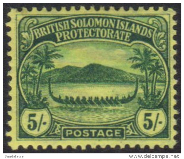 1908 5s Green / Yellow Top Value, SG 17, Very Fine Mint. For More Images, Please Visit... - Salomonseilanden (...-1978)