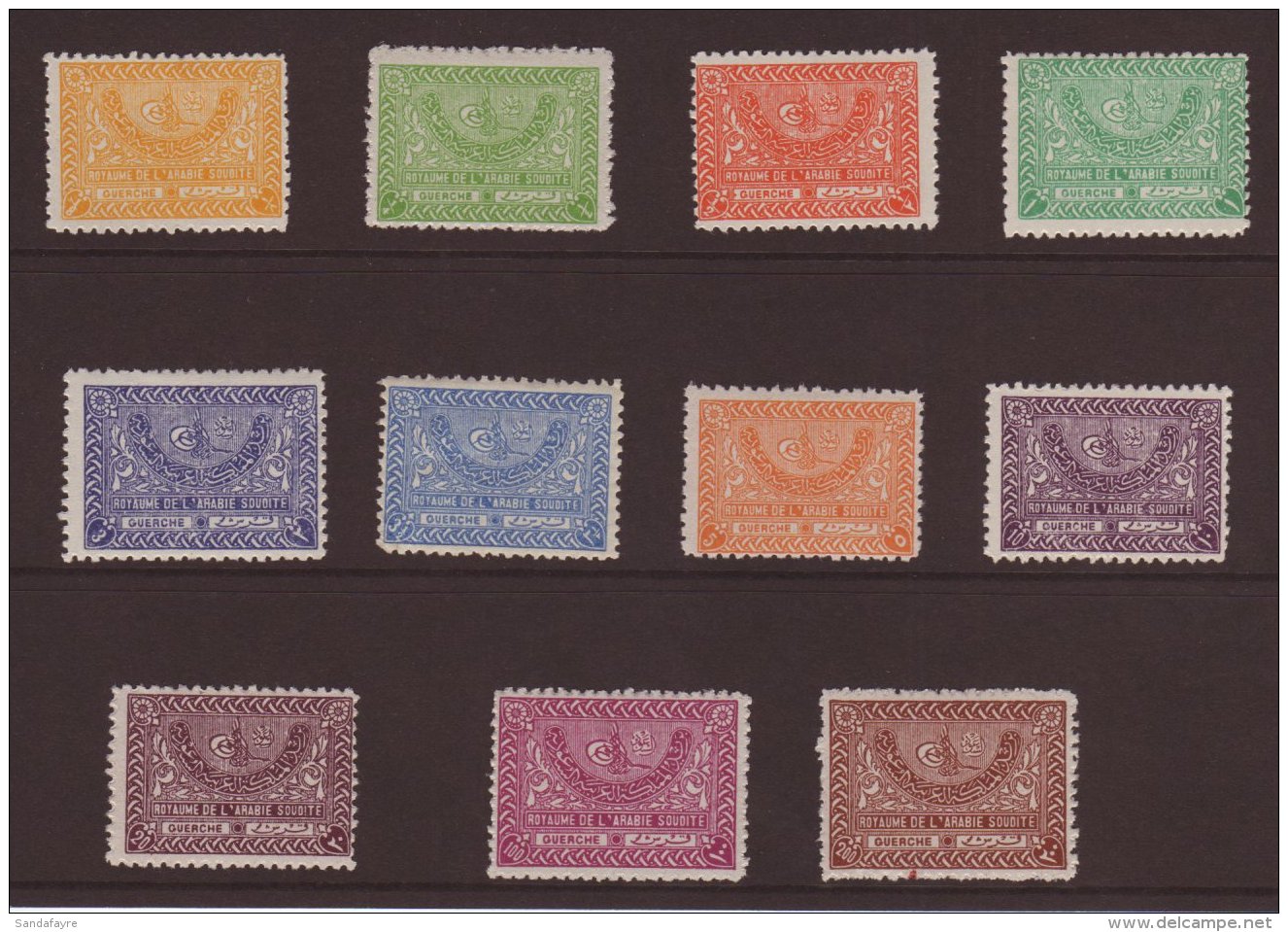 1934-45 Perf 11&frac12; Definitives Complete Set, SG 329A/42A, Very Fine Lightly Hinged Mint. Fresh And... - Saoedi-Arabië