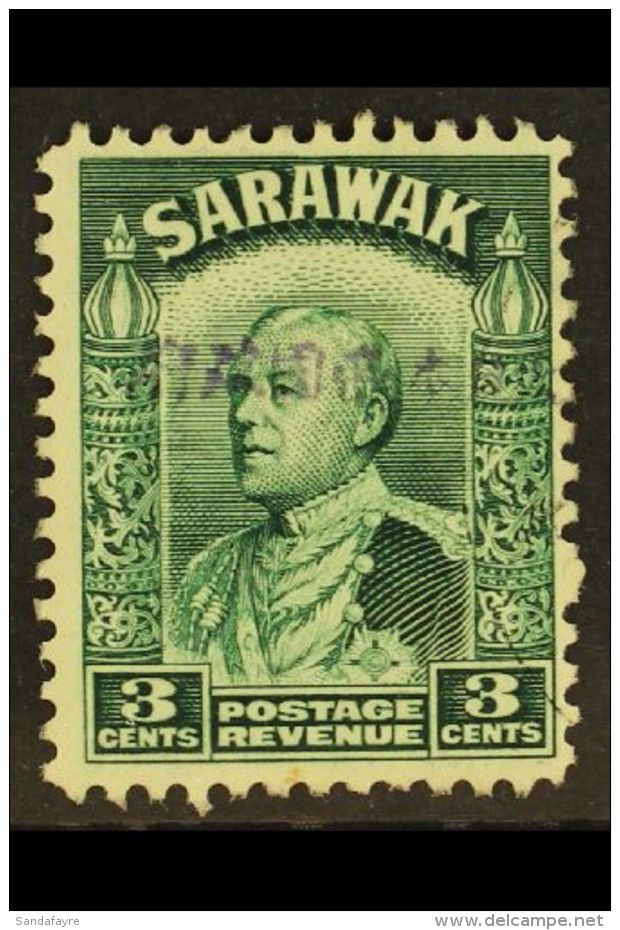 JAPANESE OCCUPATION 1942 3c Green, SG J5, Fine Used. For More Images, Please Visit... - Sarawak (...-1963)