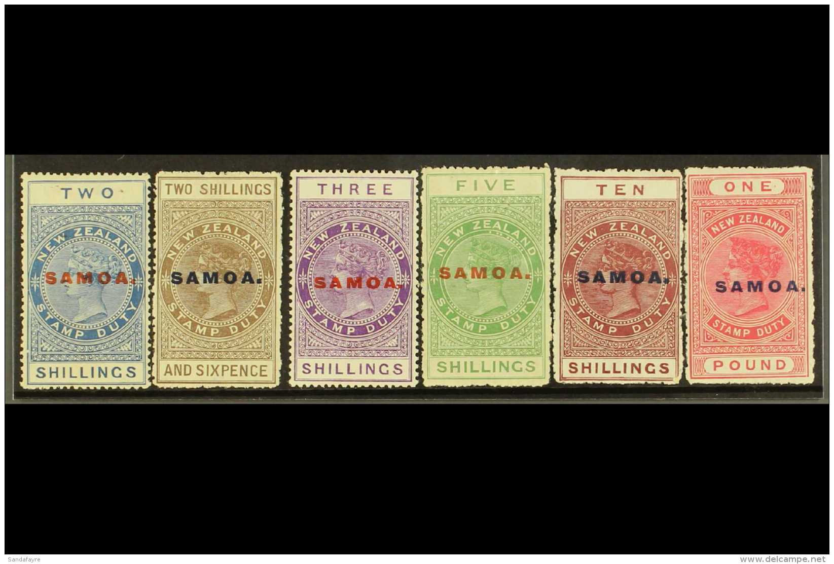 1917-24 Postal Fiscal P14&frac12;  X 14 Set, SG 127/32, Fine Mint (6 Stamps) For More Images, Please Visit... - Samoa