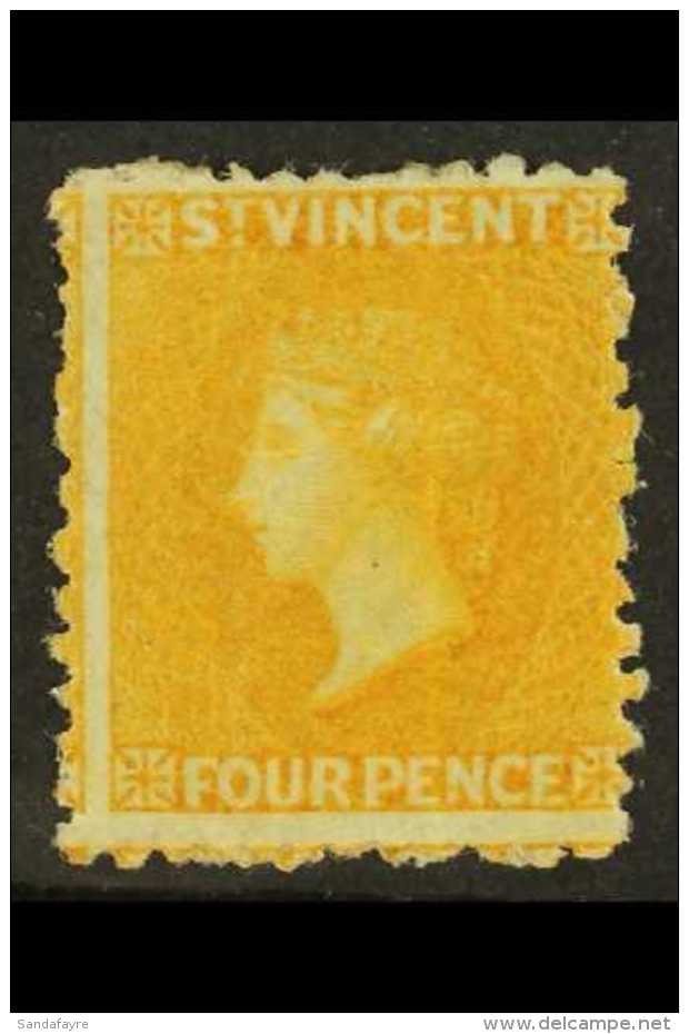 1869 No Watermark 4d Yellow, SG 12, Fine Mint. For More Images, Please Visit... - St.Vincent (...-1979)