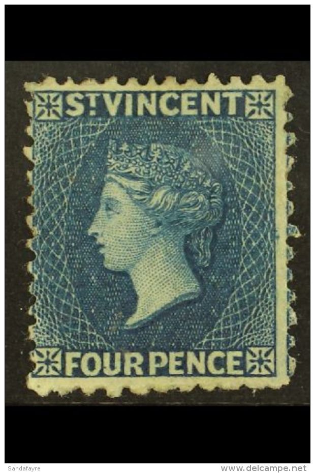 1862 4d Deep Blue, Perf 11 To 12&frac12;, SG 6, Very Fine And Fresh Mint Part Og, Lovely Colour. Cat &pound;275... - St.Vincent (...-1979)