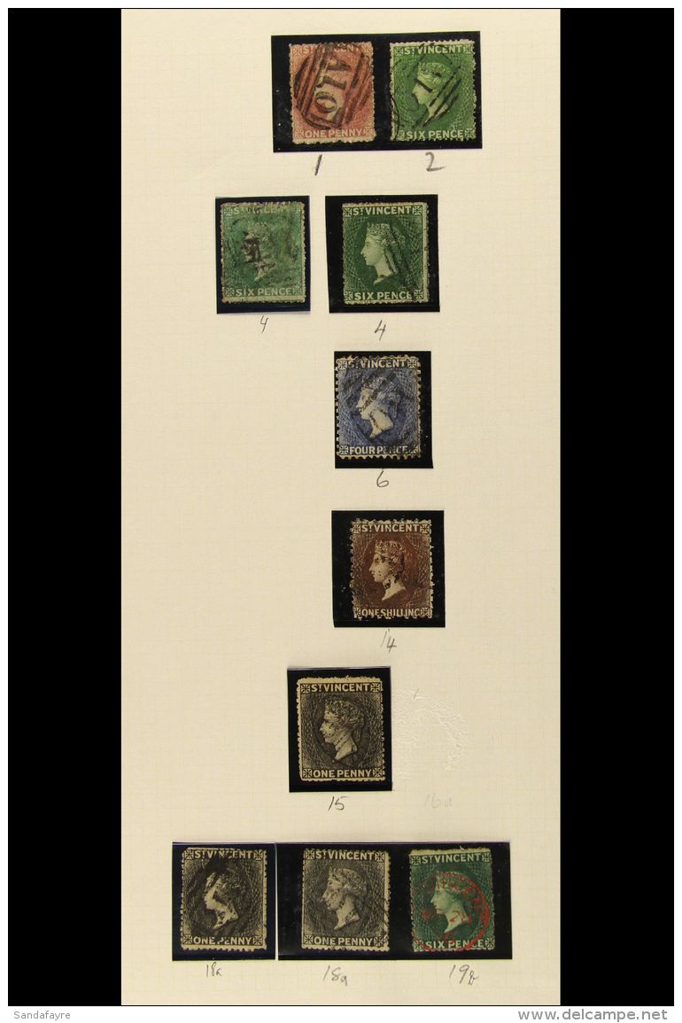 1861-1968 ATTRACTIVE COLLECTION Of Mint &amp; Used In Hingeless Mounts On Leaves, Chiefly All Different, Inc 1861... - St.Vincent (...-1979)