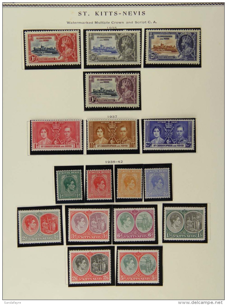 1935-70 All Different Very Fine Used Collection, Includes 1935 Jubilee Set, 1938-50 Complete Definitive Set With... - St.Kitts Und Nevis ( 1983-...)