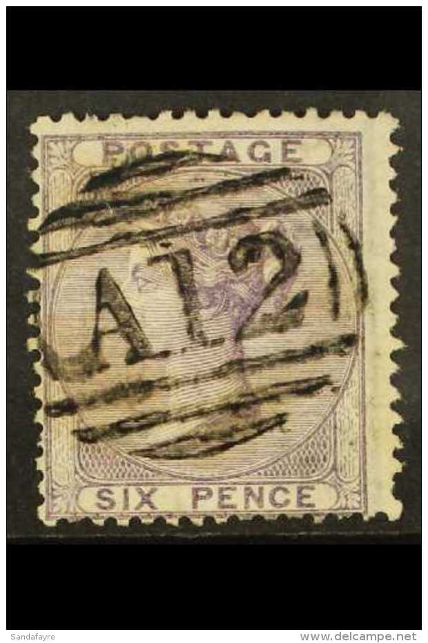 GB USED IN. 1856 6d Lilac Cancelled By Superb Complete "A 12" Pmk Of Basseterre (SG Z4), Very Fine. Ex Jaffe. For... - St.Christopher-Nevis & Anguilla (...-1980)