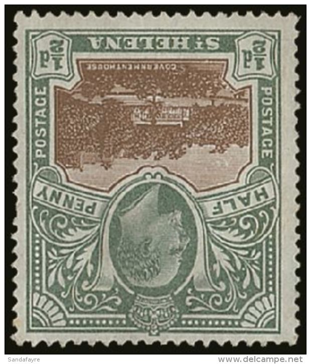 1903 &frac12;d Brown And Grey-green, Watermark Inverted SG 55w, Mint With Light Bend.  For More Images, Please... - St. Helena