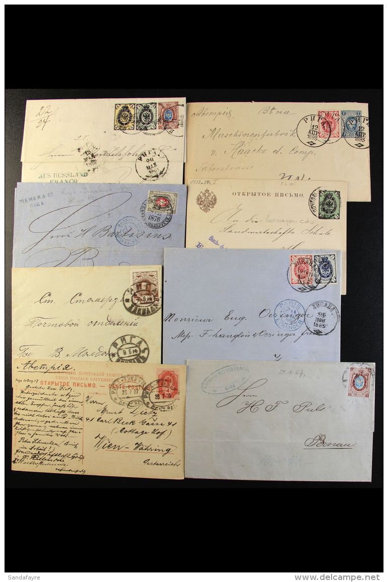 LATVIA - COVERS &amp; CARDS. 1862-1917 Interesting Collection Of Covers &amp; Postcards, Inc 1862 Entire Letter... - Andere & Zonder Classificatie