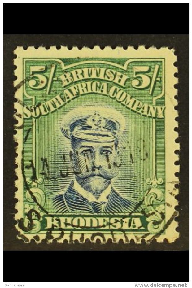 1913-19 5s Blue &amp; Yellow-green, Admiral, Die II, Perf. 14, SG 238, Very Fine Used For More Images, Please... - Andere & Zonder Classificatie