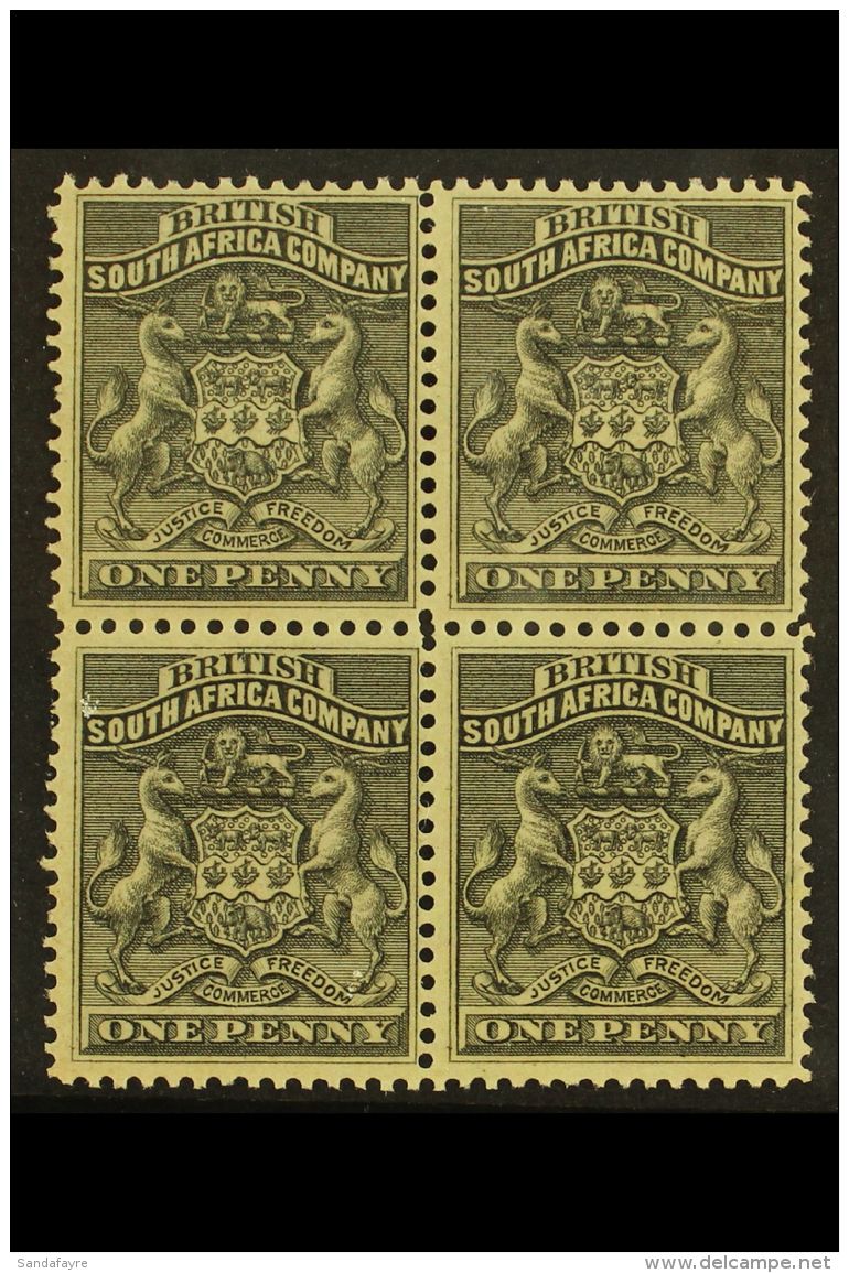 1892-3 1d Black, Block Of 4, SG 1, Superb Mint, Lower Pair Appears To Be Never Hinged. For More Images, Please... - Sonstige & Ohne Zuordnung