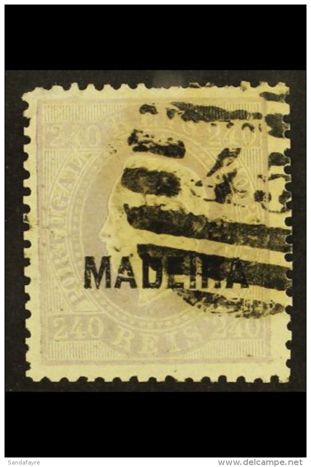 MADEIRA 1868-70 240r Reddish Lilac, Type I Opt, Perf 12&frac12;, SG 21, Used With "45" Barred Cancel And Some... - Andere & Zonder Classificatie