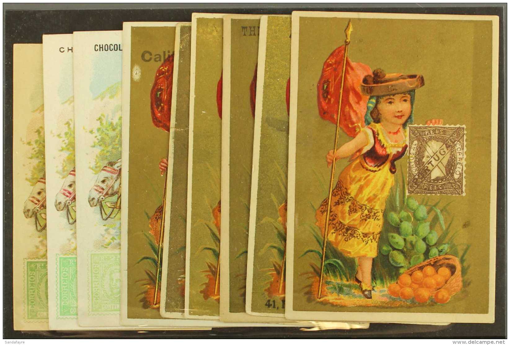 1908 Stamp Designs On Advertising Cards, ALL With Different Advertisements. Lovely (9 Cards) For More Images,... - Andere & Zonder Classificatie