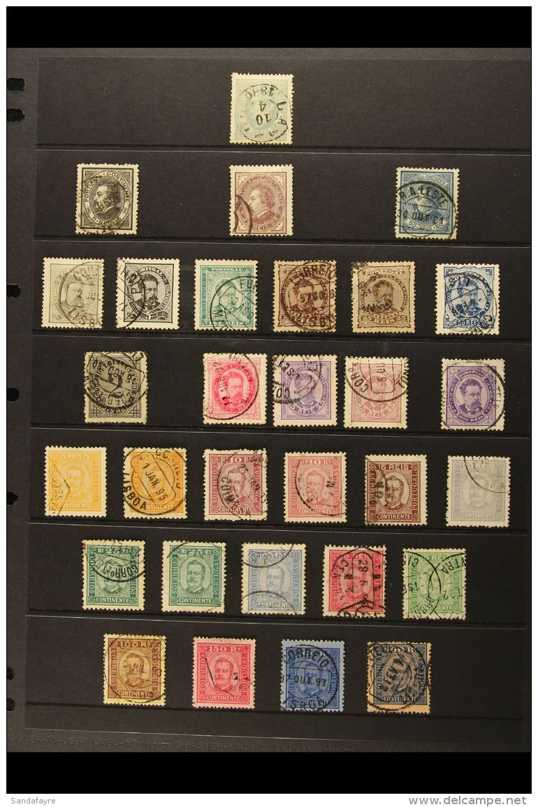 1879-1894 USED SELECTION On A Stock Page. Includes 1879 25r, 1880 Set, 1882 Set To 50r, 1892 "Carlos" Set Of All... - Sonstige & Ohne Zuordnung