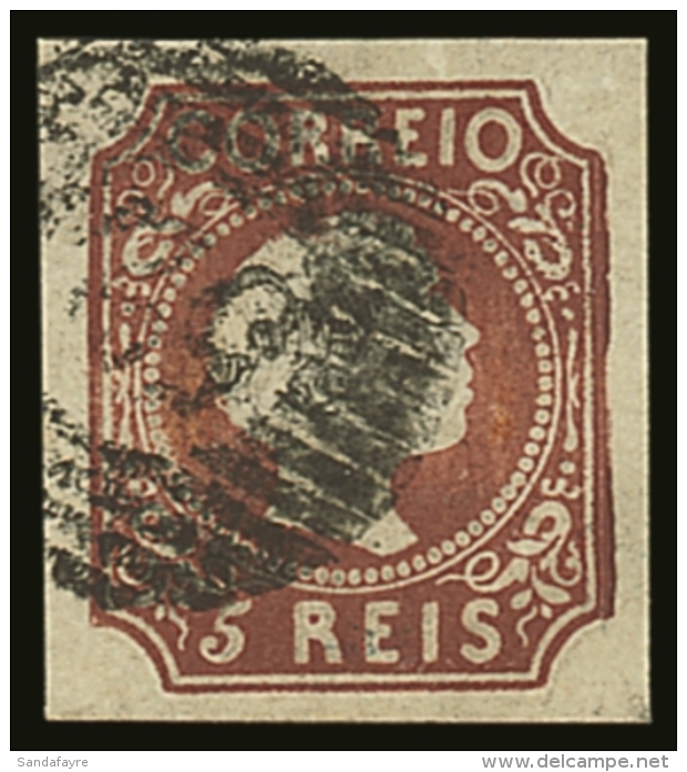 1855-56 5r Red-brown Straight Hair, Michel 5, SG 10, Afinsa 5, Fine Used, Four Large Margins, Fresh Colour, An... - Sonstige & Ohne Zuordnung