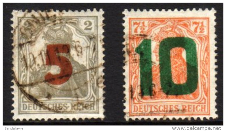 1919 POSEN "5" On 2Pfg And "10" On 7&frac12;Pfg, Michel 135/6, Very Fine Cds Used. (2 Stamps) For More Images,... - Sonstige & Ohne Zuordnung