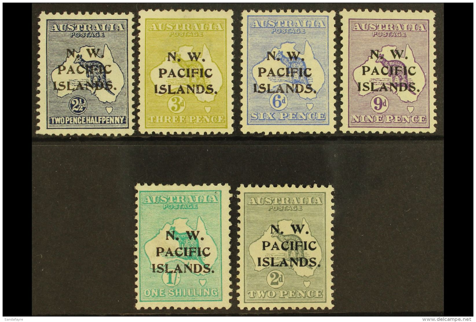 1915-26 "N. W. PACIFIC ISLANDS." Overprints Group On Kangaroo Stamps Of Australia With (watermark W2) 2&frac12;d,... - Papoea-Nieuw-Guinea