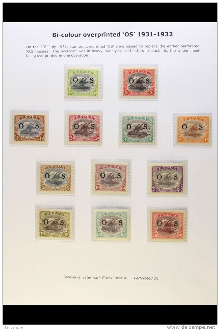 OFFICIAL 1911-1932 MINT Collection. With 1911-12 (Monocolour) 2d And 2&frac12;d; 1930 (punctured "OS") 3d And 6d;... - Papoea-Nieuw-Guinea