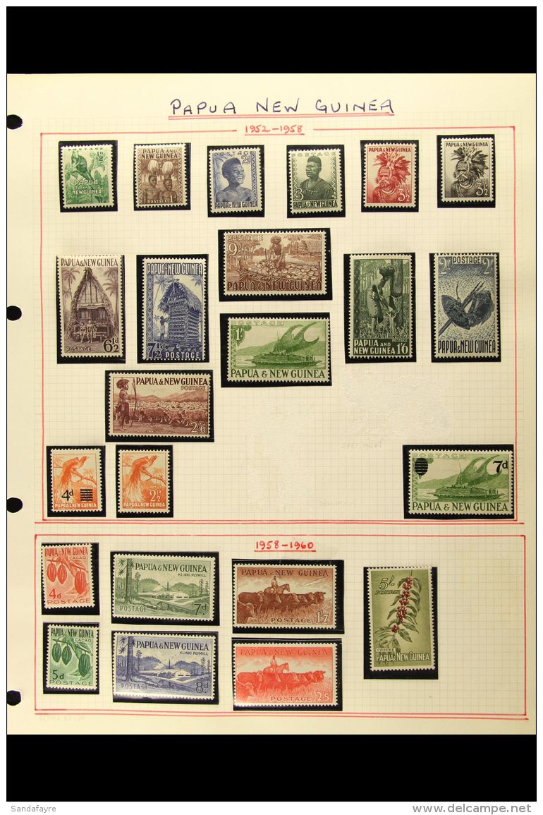 1952-1972 COMPREHENSIVE VERY FINE MINT COLLECTION In Hingeless Mounts On Leaves, ALL DIFFERENT, Almost Complete... - Papua-Neuguinea