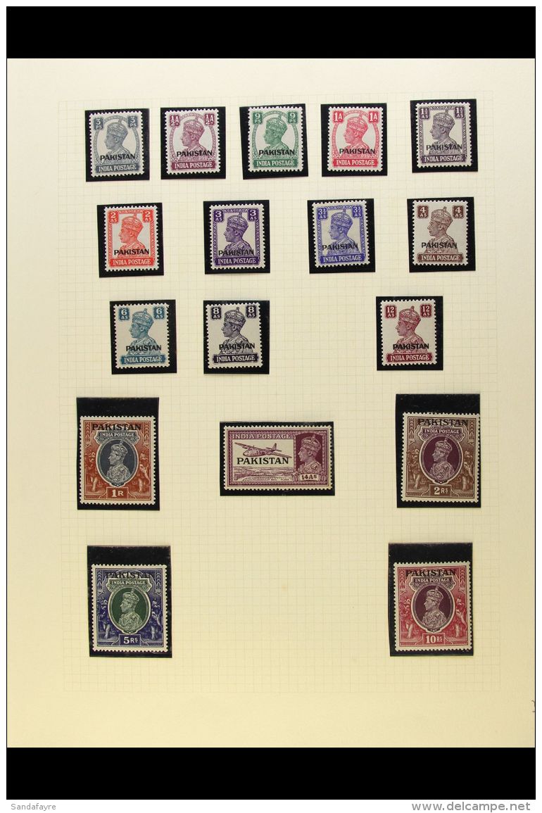 1947-1971 COLLECTION On Leaves, Mint &amp; Used Stamps, Inc 1947 Opts Mint &amp; Used Sets To 10r, 1948-57 To 2r... - Pakistan