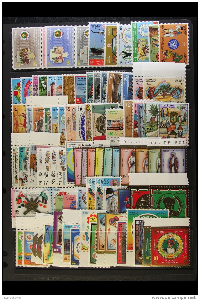 1984-2005 NEVER HINGED MINT COLLECTION On Stock Pages, All Different Complete Sets, Inc 1984 Scouts Se-tenant... - Oman