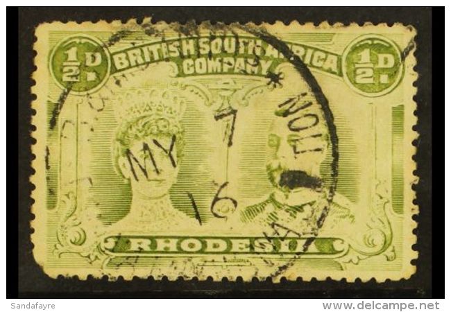 POSTMARK &frac12;d Double Head Cancelled By "B.&amp;M.&amp;R. RLYS / BWANA MKUBWA STATION / MY 7 16" Skeleton... - Noord-Rhodesië (...-1963)