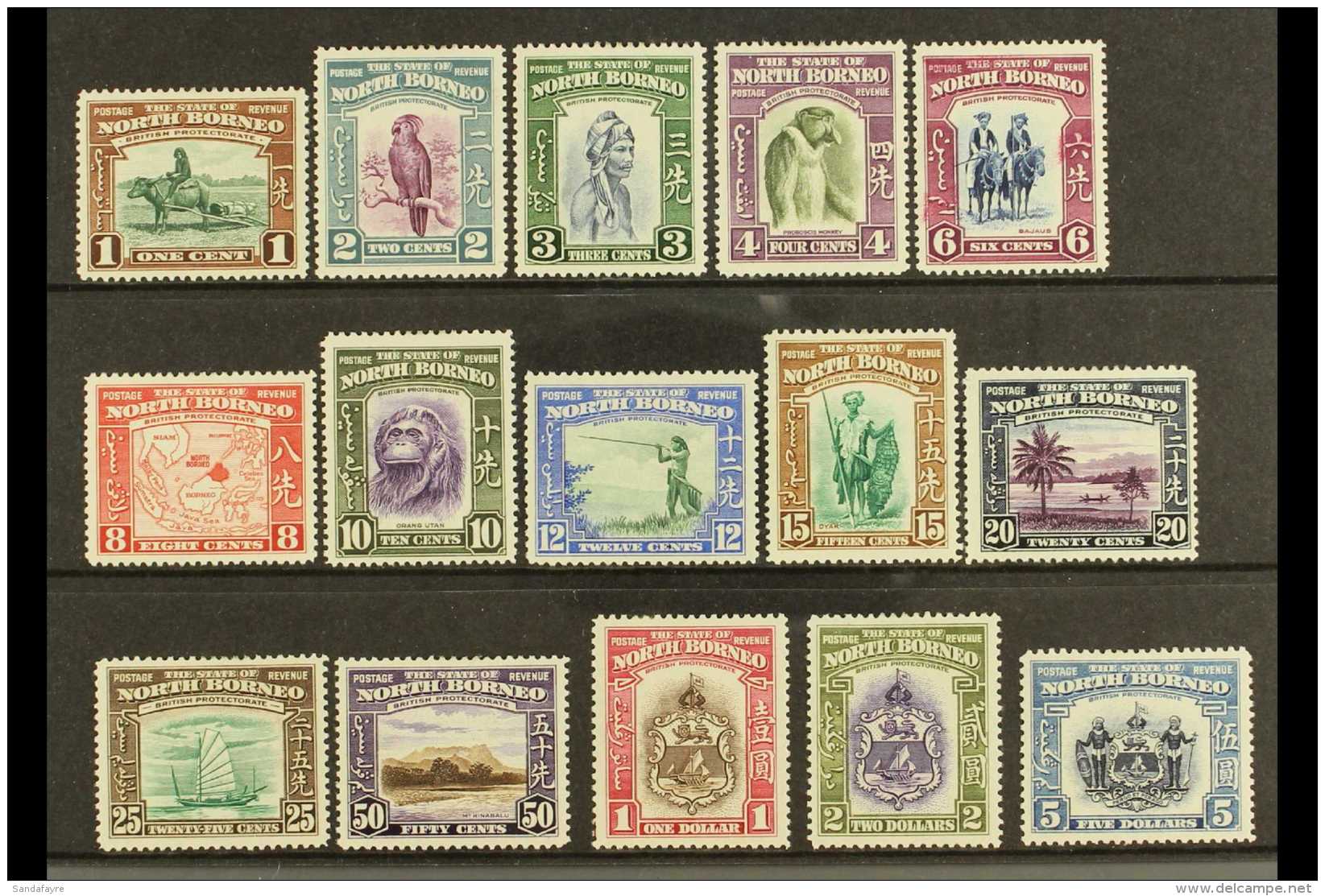 1939 Pictorial Definitives Complete Set, SG 303/17, Very Fine Lightly Hinged Mint (15 Stamps) For More Images,... - Bornéo Du Nord (...-1963)