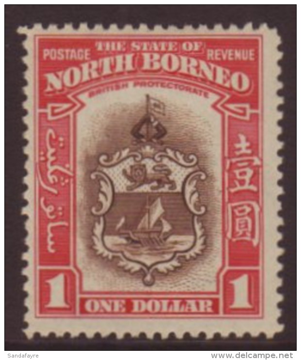 1939 $1 Brown And Carmine, SG 315, Fine Mint. For More Images, Please Visit... - Nordborneo (...-1963)