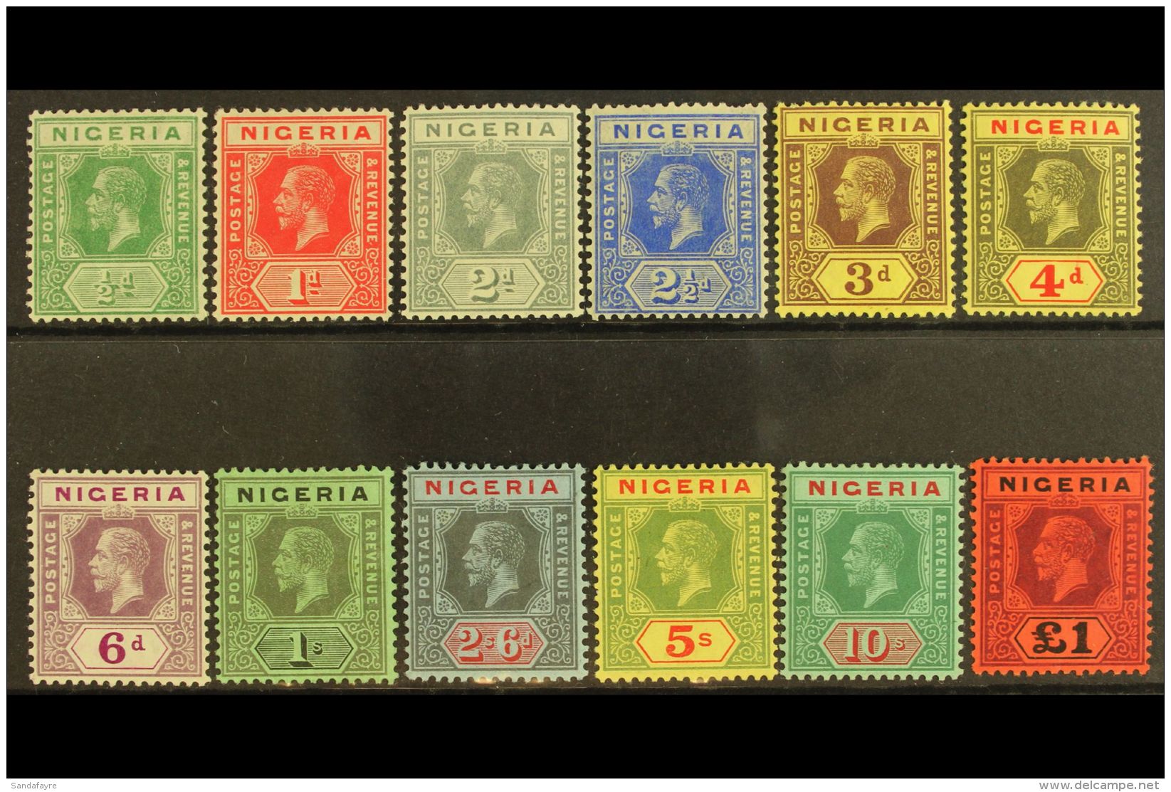 1914-29 Complete Definitive Set, SG 1/12, Fine Mint. (12 Stamps) For More Images, Please Visit... - Nigeria (...-1960)