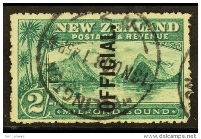 OFFICIALS 1907 2s Blue Green "Milford Sound", Ovptd "Official", SG O66, Very Fine Used With Central Cds. For More... - Sonstige & Ohne Zuordnung