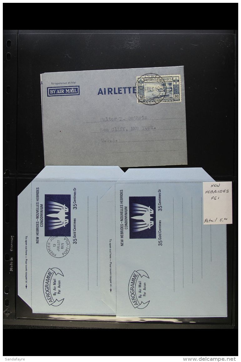 POSTAL STATIONERY - AEROGRAMMES. 1950-2002 Collection Of Air Letter Sheets On Stock Pages, Often Includes Both... - Autres & Non Classés