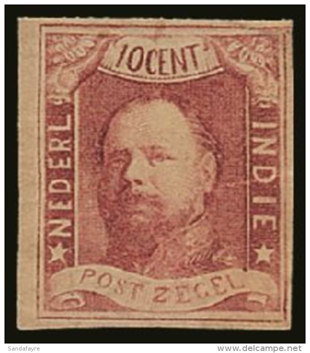 NETHERLANDS INDIES 1864 10c Carmine Imperf, SG 1, Fresh Mint Og With Small Faults , Wrinkles Etc, But Good Colour... - Sonstige & Ohne Zuordnung