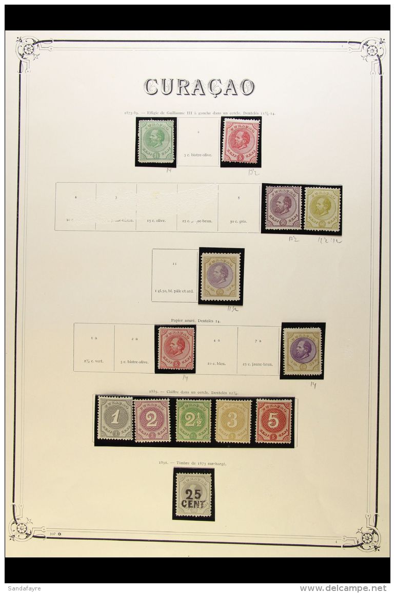 CURACAO 1873-1948 FINE MINT COLLECTION On Pages, All Different, Inc 1873-89 To 2&frac12;g (x2 Different Perfs,... - Sonstige & Ohne Zuordnung