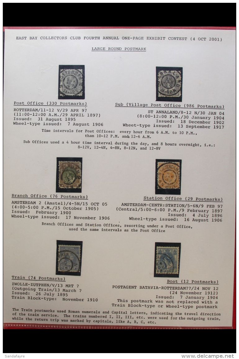 POSTMARKS - LARGE ROUND CANCELS Late 19th/early 20th Century High Quality Collection Written Up In Two Albums. An... - Otros & Sin Clasificación
