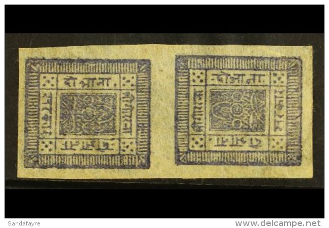1900 2a Grey-lilac Imperf From Setting 15, Vertical TETE-BECHE PAIR, H&amp;V 17a (SG 16a) Very Fine Unused With 4... - Nepal