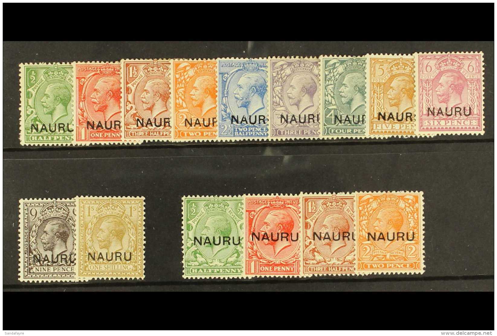 1916-23 Overprinted Set, And Optd At Center Set SG 1/16, The 2d With Short "N" And 2&frac12;d Broken "U", Mostly... - Nauru