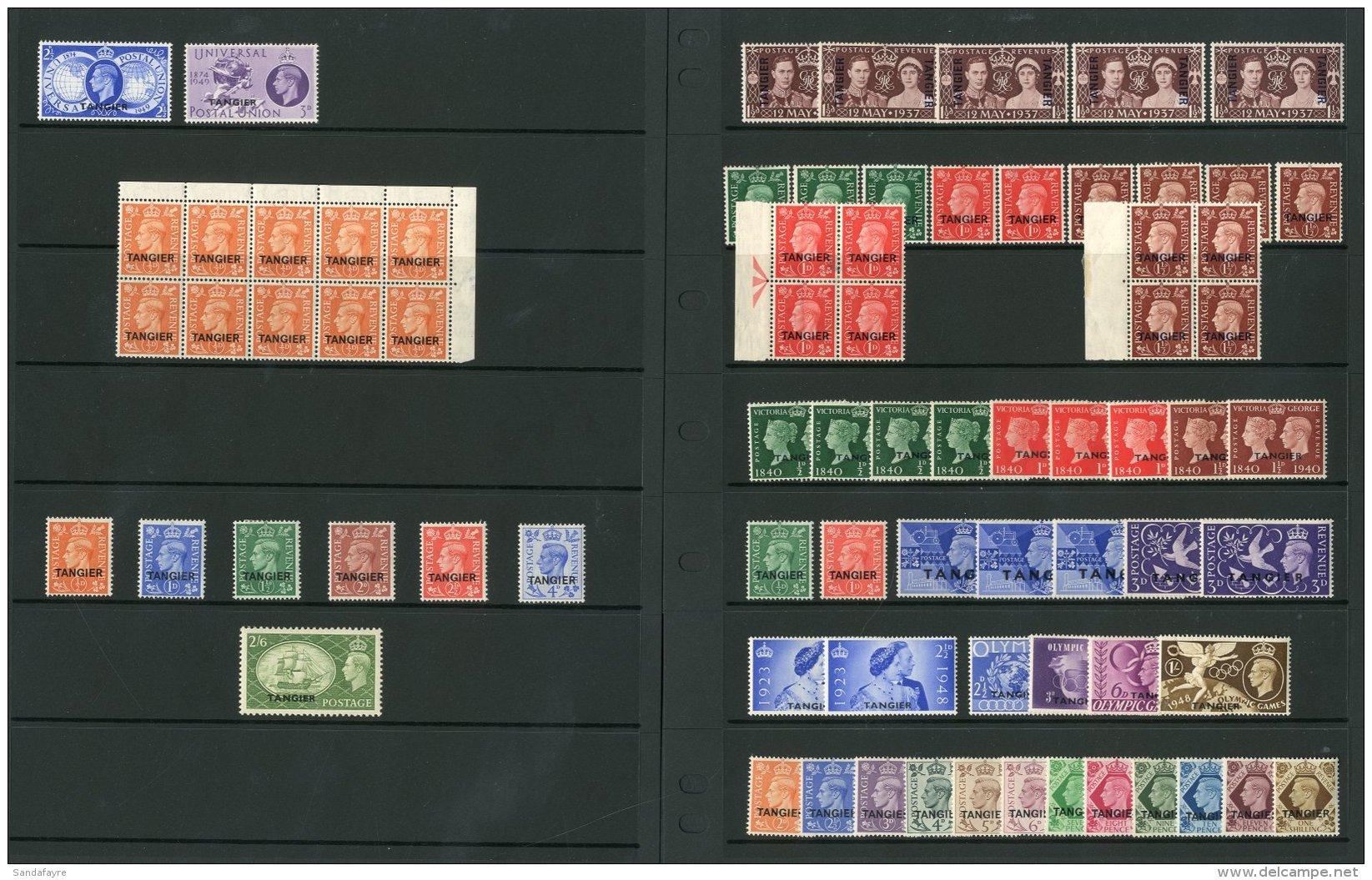 TANGIER 1936-52 MINT COLLECTION On Stock &amp; Album Pages. Includes 1936 Set &amp; Multiples, 1937 Coronation Set... - Autres & Non Classés