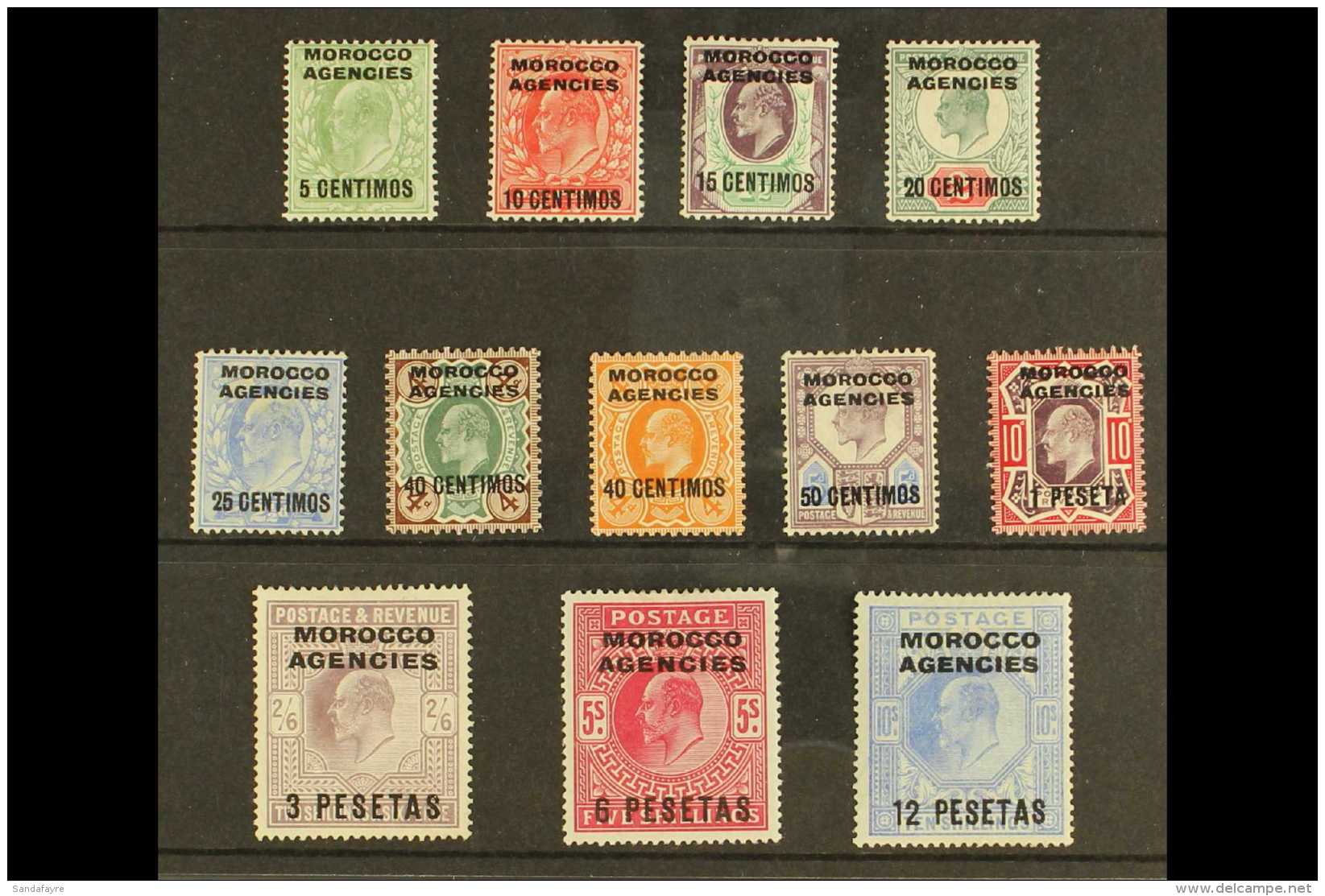 SPANISH 1907-12 Edward VII Complete Set, SG 112/123, Fine Mint. (12 Stamps) For More Images, Please Visit... - Andere & Zonder Classificatie