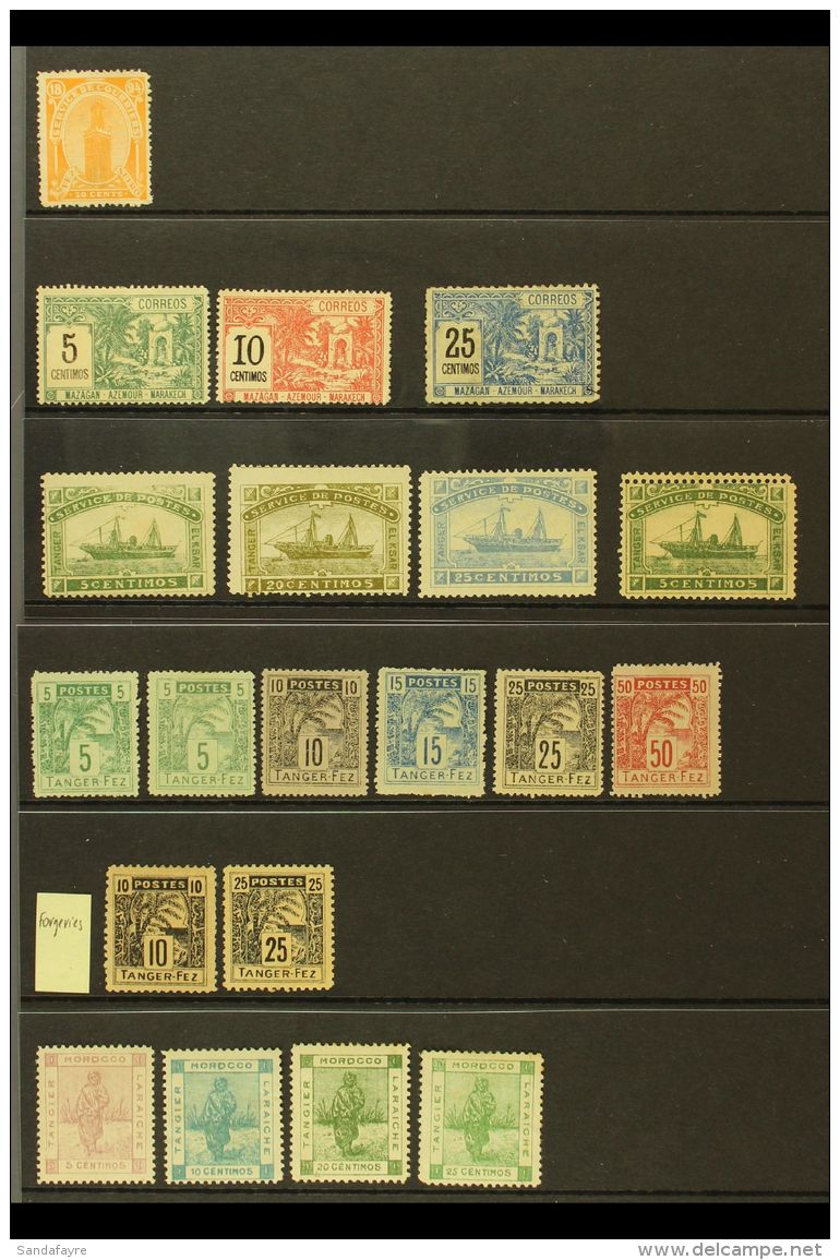 LOCAL POST STAMPS 1892-1898 All Different Mint Collection On Stock Cards, Inc Fez A Sefrou 1894 50c (unused,... - Andere & Zonder Classificatie