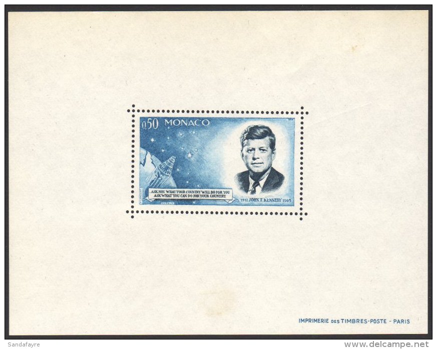 1964 Kennedy Memorial Miniature Sheet, Yv 8, Never Hinged Mint, Two Slight Surface Marks Do Not Detract. For More... - Altri & Non Classificati