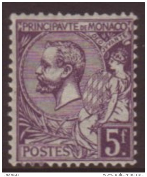 1920 5fr Violet Prince Charles, Yv 46, Centered Slightly Right Otherwise Very Fine NHM. For More Images, Please... - Sonstige & Ohne Zuordnung
