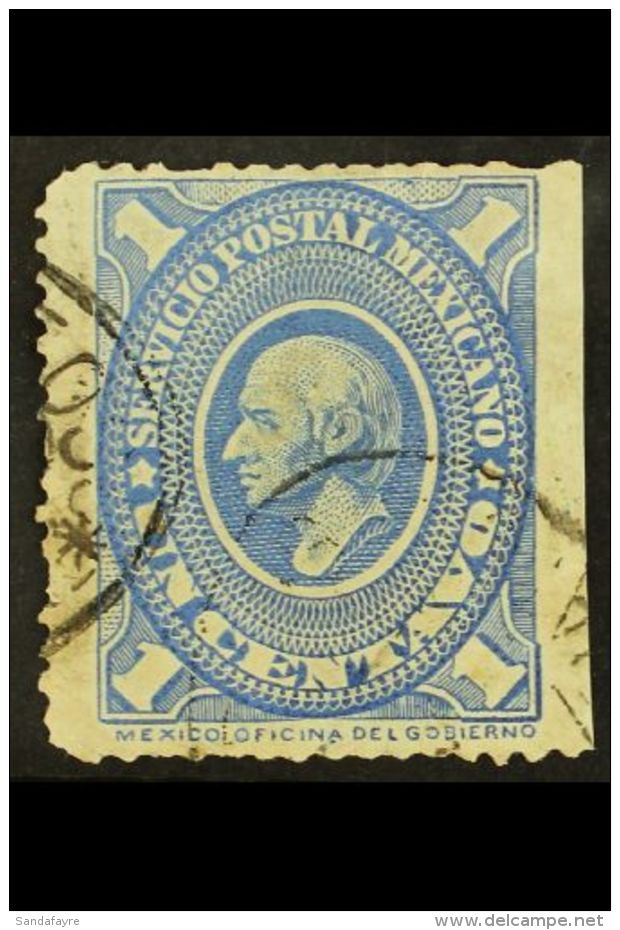 1894 Hidalgo 1c Blue "ERROR Of Colour" Variety, Scott 150b, Fine Used With Straight Edge To Right &amp; Some Minor... - Mexique