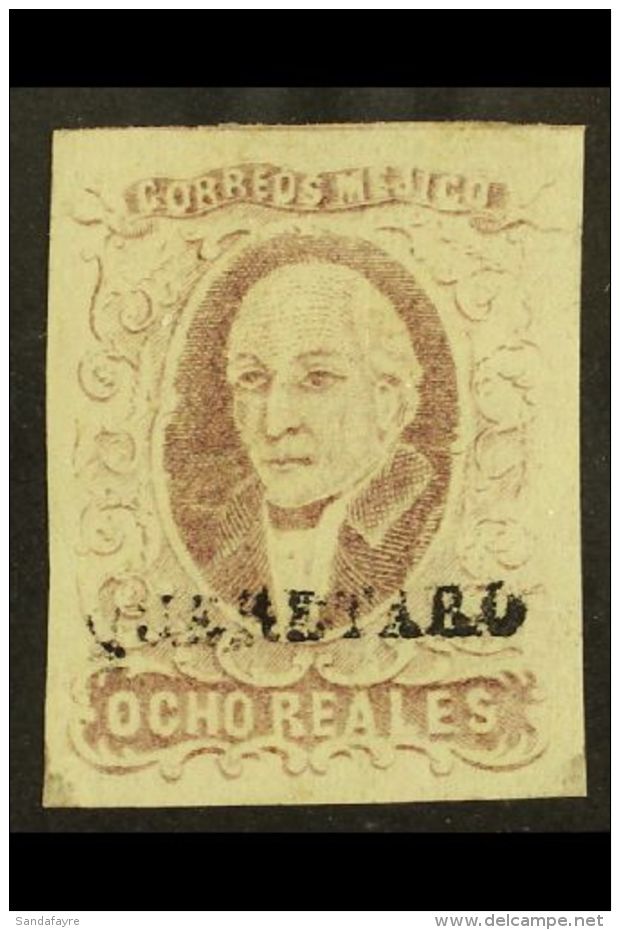 1856 8r Red Lilac, Scott 5, "Queretaro" District Handstamp, Fine Mint For More Images, Please Visit... - Mexiko