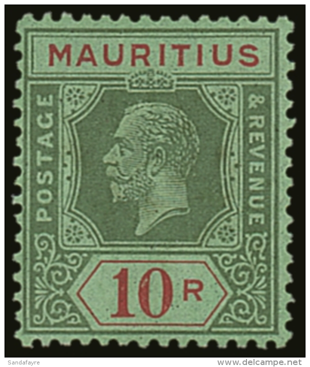 1921-34 10r Green &amp; Red On Emerald, Die II, Wmk Script CA, SG 241, Very Fine Mint. For More Images, Please... - Mauritius (...-1967)