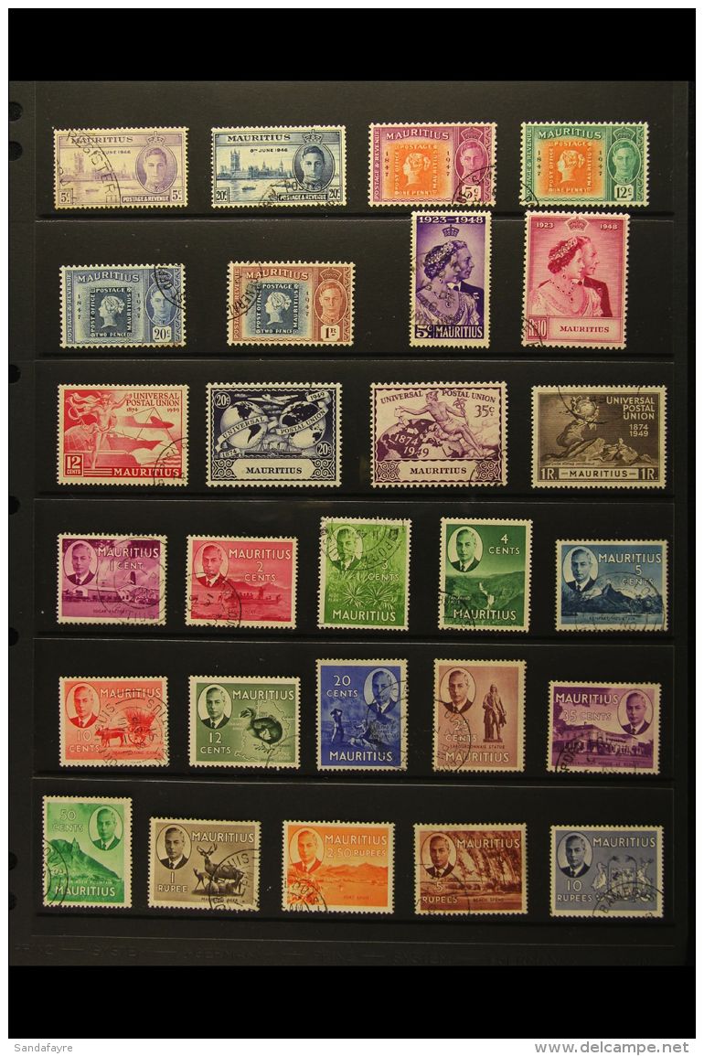 1913-1950 ALL DIFFERENT FINE USED COLLECTION Note 1921-26 Arms Set (SG 205/21); 1921-24 Definitives Range To 1R... - Mauritius (...-1967)