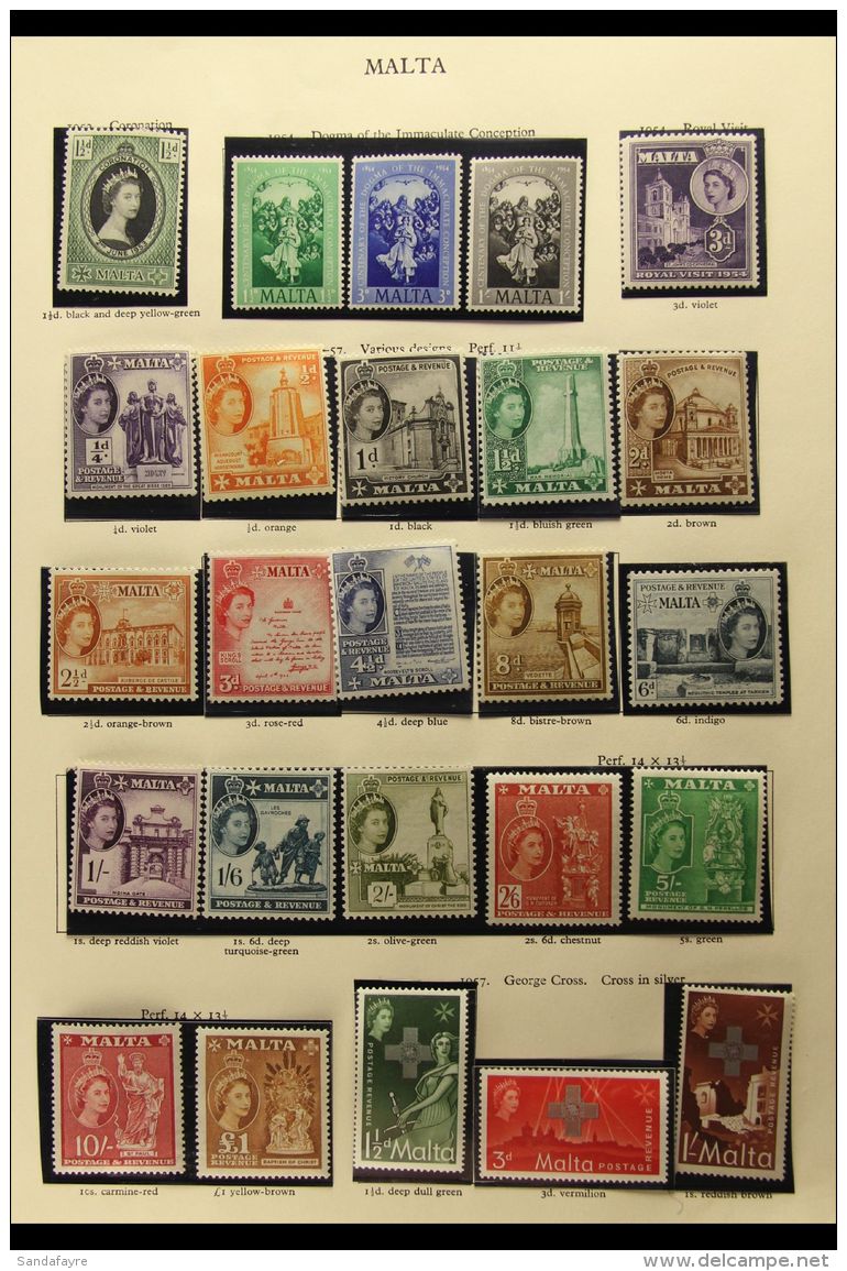 1953-77 VERY FINE MINT COLLECTION An All Different Collection On Printed Album Pages, Includes 1956-58 Complete... - Malta (...-1964)