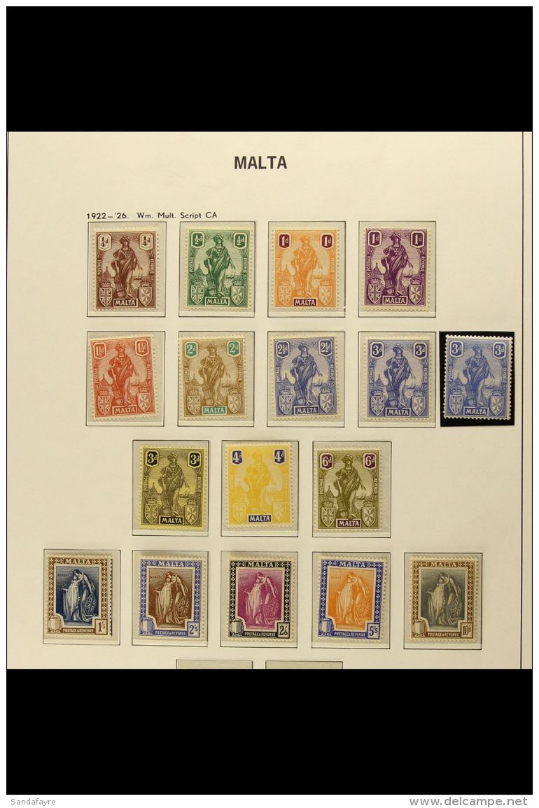 1914-35 FINE MINT KGV COLLECTION Presented On Hingeless Album Pages. Includes 1914-21 Definitive Range To 1s (x5... - Malta (...-1964)